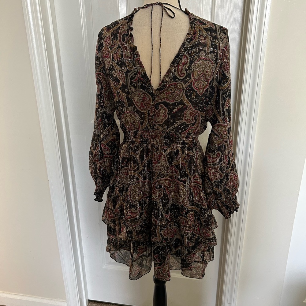The Kooples Tanger Bandana Silk Tiered Mini Dress - Picture 7 of 16